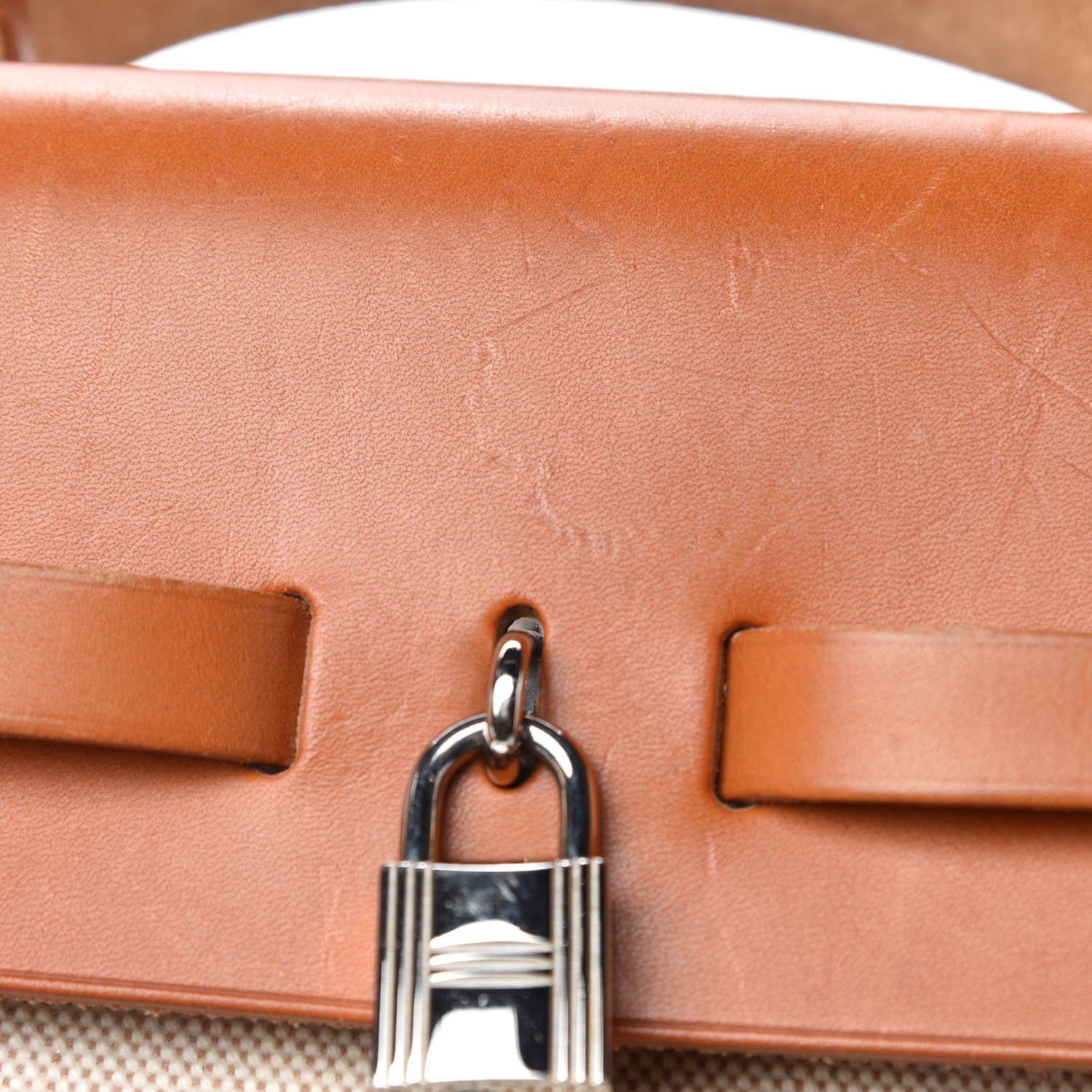 Hermes Toile Vache Calfskin Herbag 39 MM Natural 15 of 17