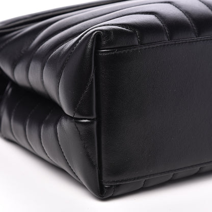 Saint Laurent Calfskin Y Quilted Monogram Medium Loulou Chain Satchel Black 9 of 11