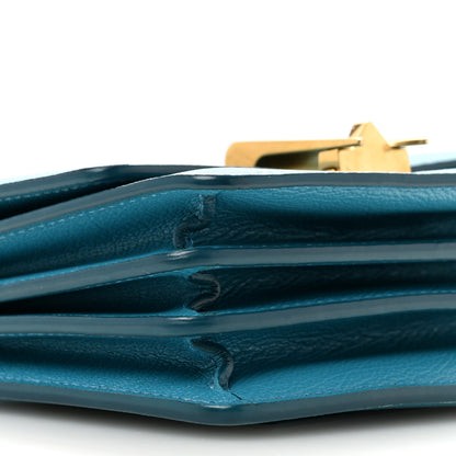 Alaia Grained Calfskin Small Le Papa Crossbody Bleu Lagon 8 of 12