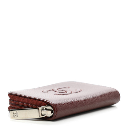 Chanel Caviar Timeless CC Zip Around Coin Purse Dark Red 4 of 7