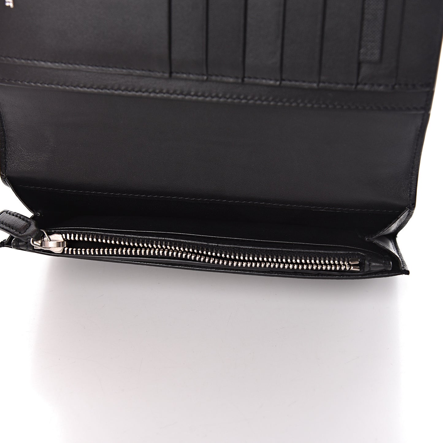 Calfskin Crocodile Embossed Sac De Jour Supple Continental Wallet Black