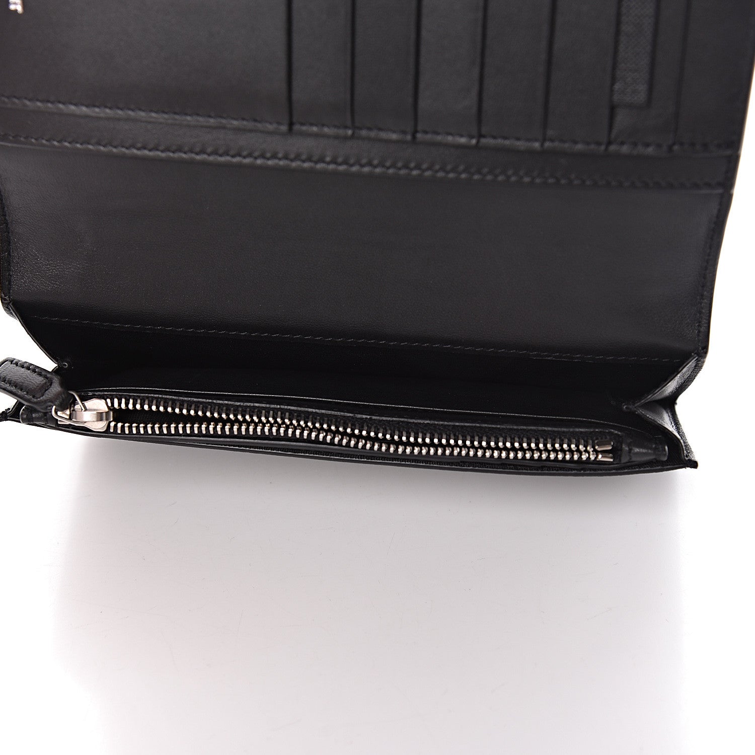 Saint Laurent Calfskin Crocodile Embossed Sac De Jour Supple Continental Wallet Black 6 of 10
