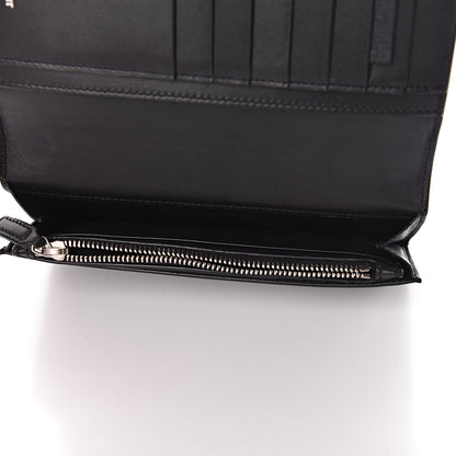 Saint Laurent Calfskin Crocodile Embossed Sac De Jour Supple Continental Wallet Black 6 of 10