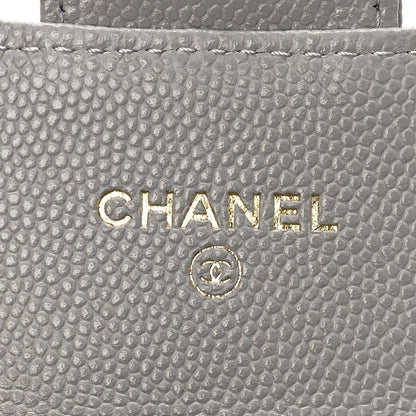 Chanel Caviar Quilted Flap Card Holder Wallet Grey 6 of 10