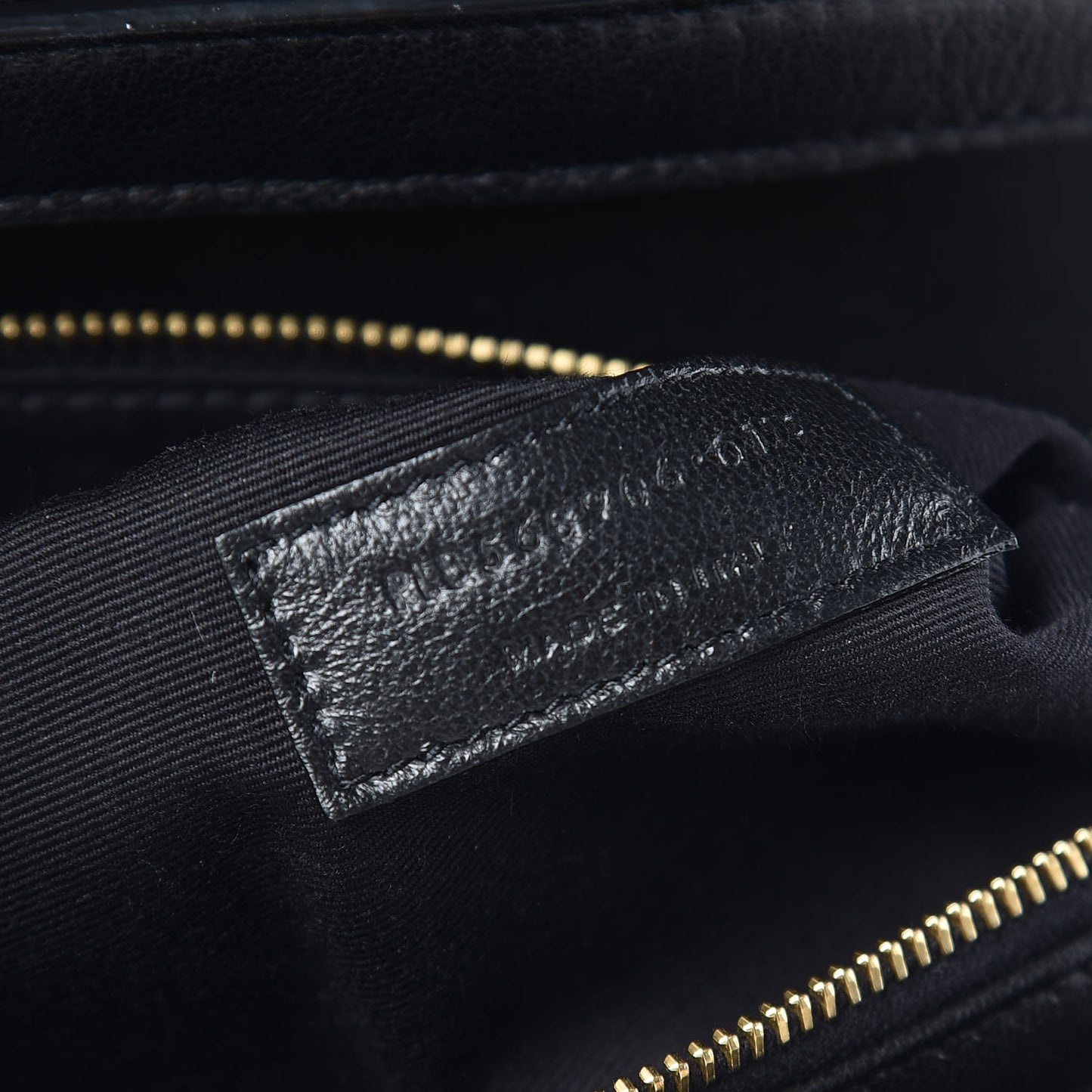Lambskin Diamond Quilted Monogram Angie Chain Bag Black