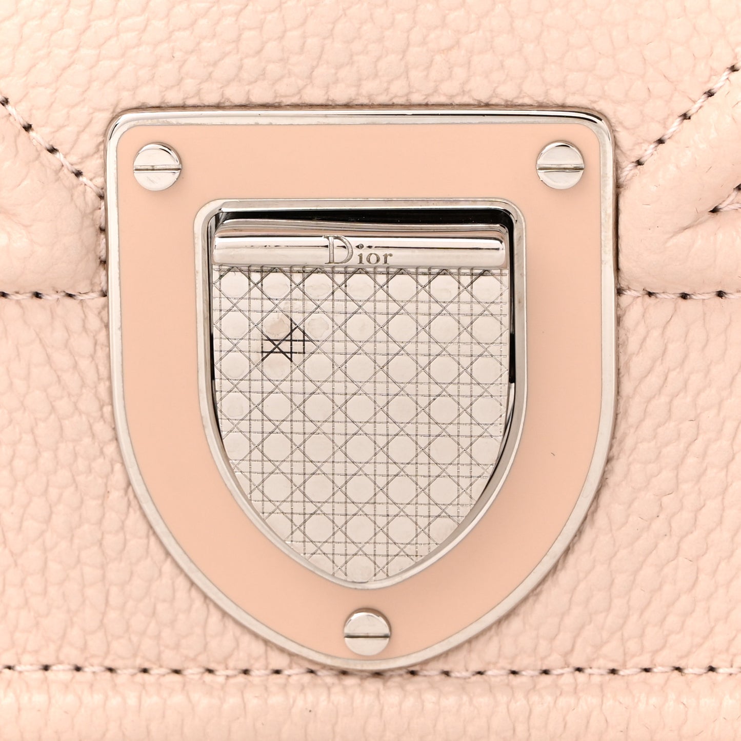 Grained Calfskin Medium Diorama Flap Bag Nude