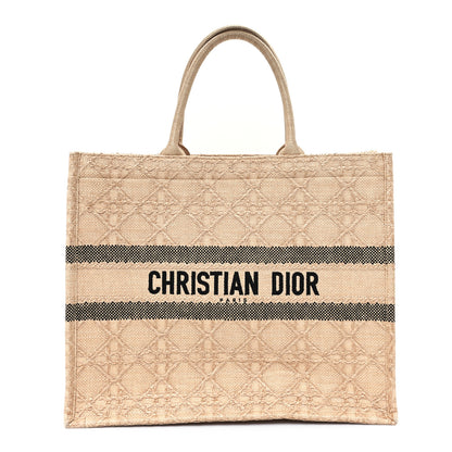 Christian Dior Raffia Cannage Large Book Tote Natural 1 of 12