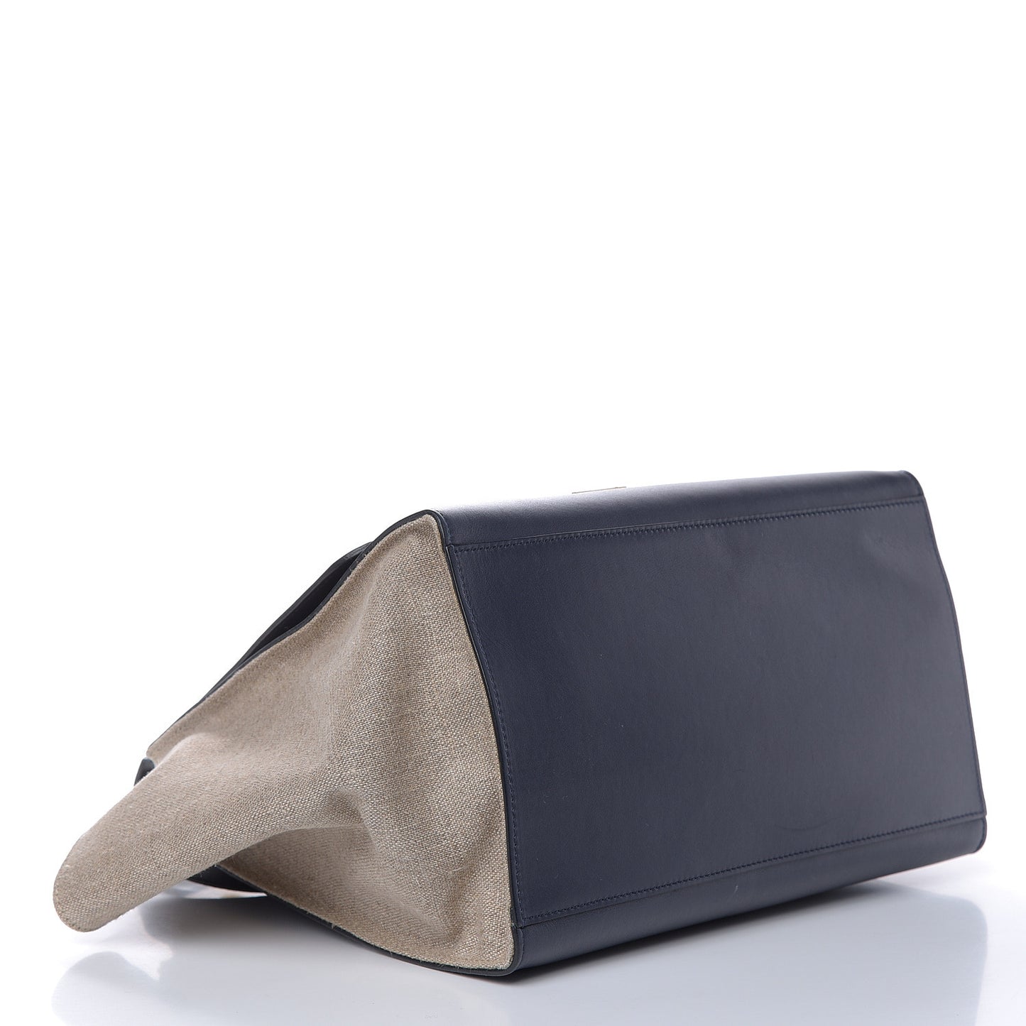 Smooth Calfskin Canvas Medium Trapeze Navy Blue