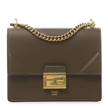 Fendi Vitello Grace Matte Small Kan U Shoulder Bag Wood 1 of 9