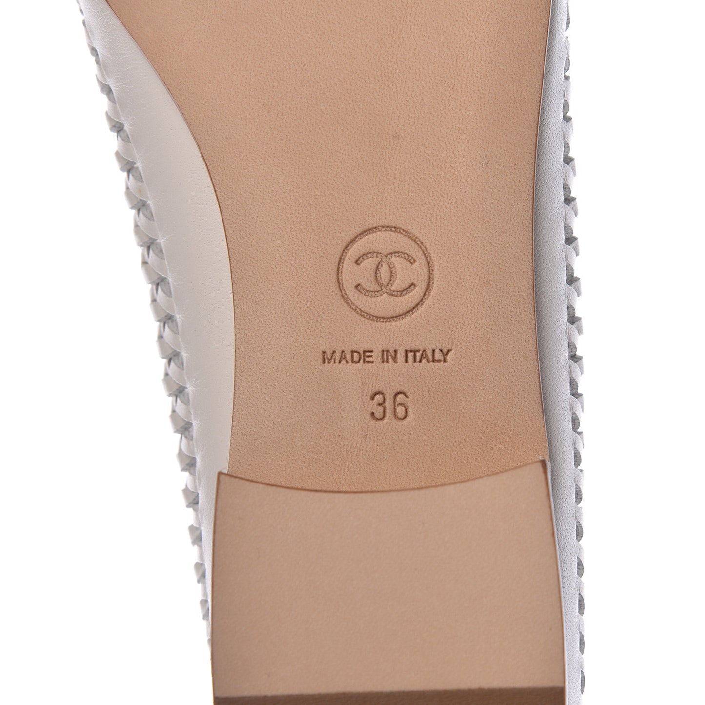 Lambskin Braided Kangaroo Mocassin Loafers 36 White
