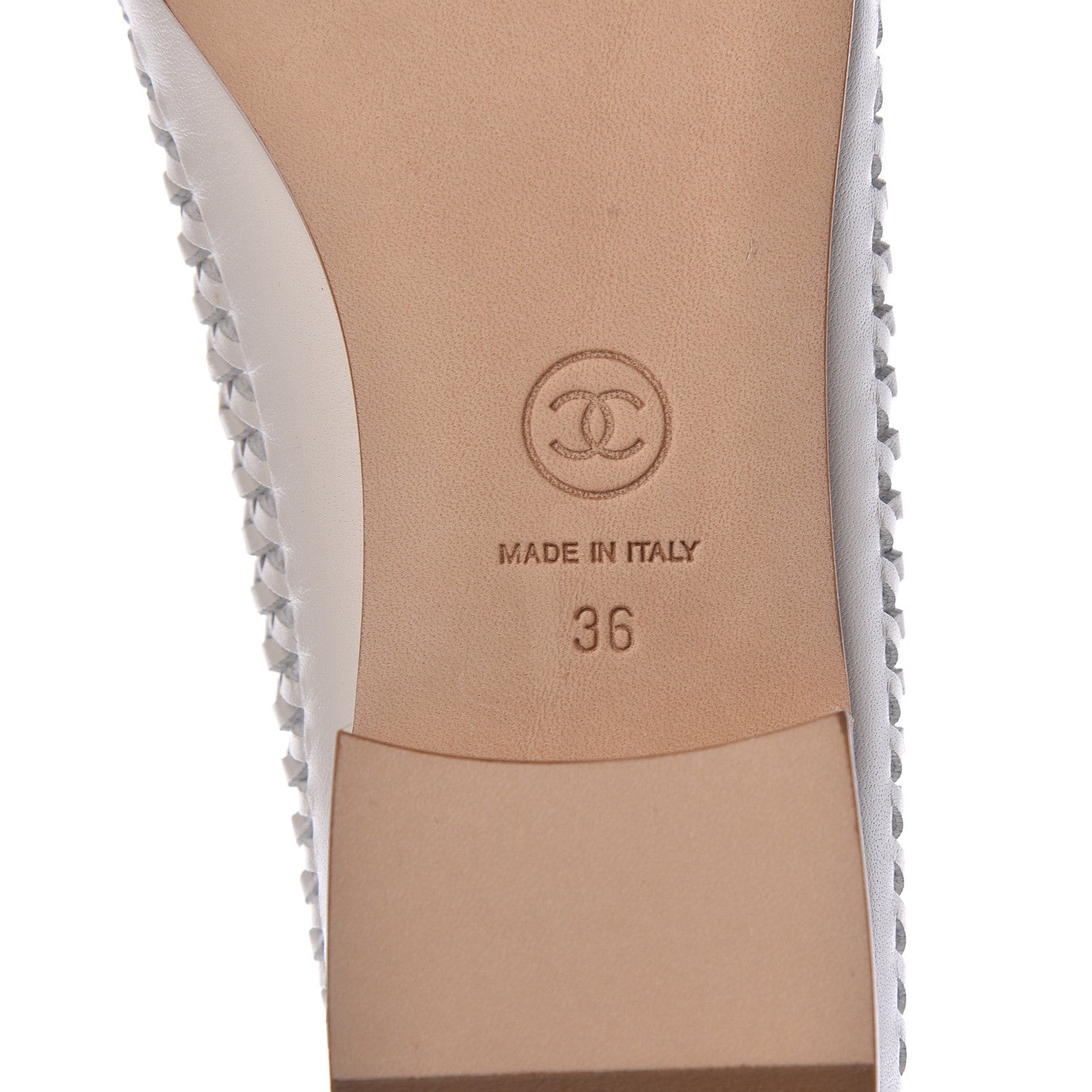 Chanel Lambskin Braided Kangaroo Mocassin Loafers 36 White 6 of 10