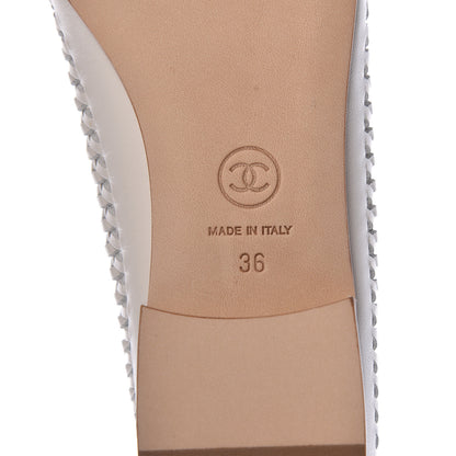 Chanel Lambskin Braided Kangaroo Mocassin Loafers 36 White 6 of 10