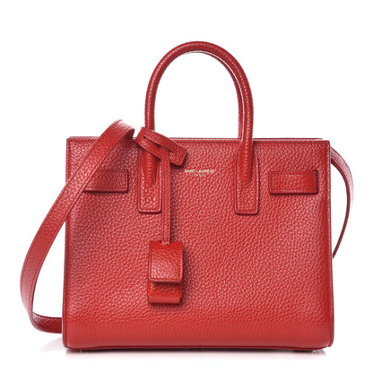 Saint Laurent Grained Calfskin Nano Sac De Jour New Red 1 of 10
