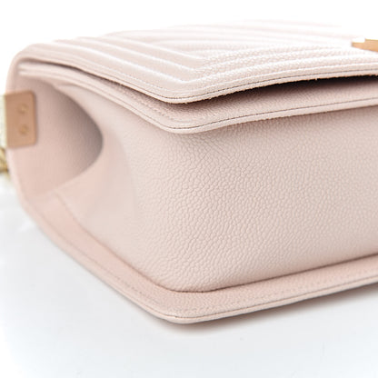Chanel Caviar Chevron Quilted Medium Boy Flap Nude 8 of 11