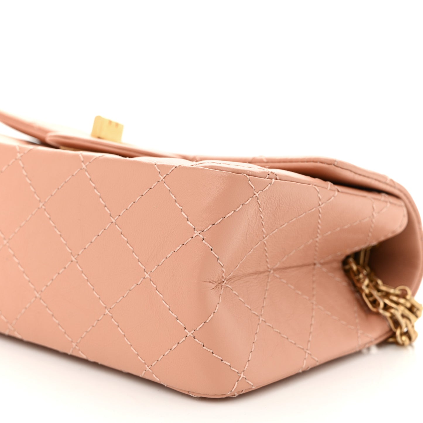 Aged Calfskin Quilted 2.55 Reissue Mini Flap Beige