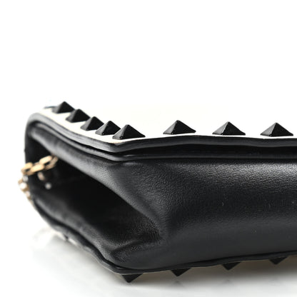 Valentino Garavani Vitello Small Rockstud Chain Flap Crossbody Bag Black Light Ivory 9 of 10