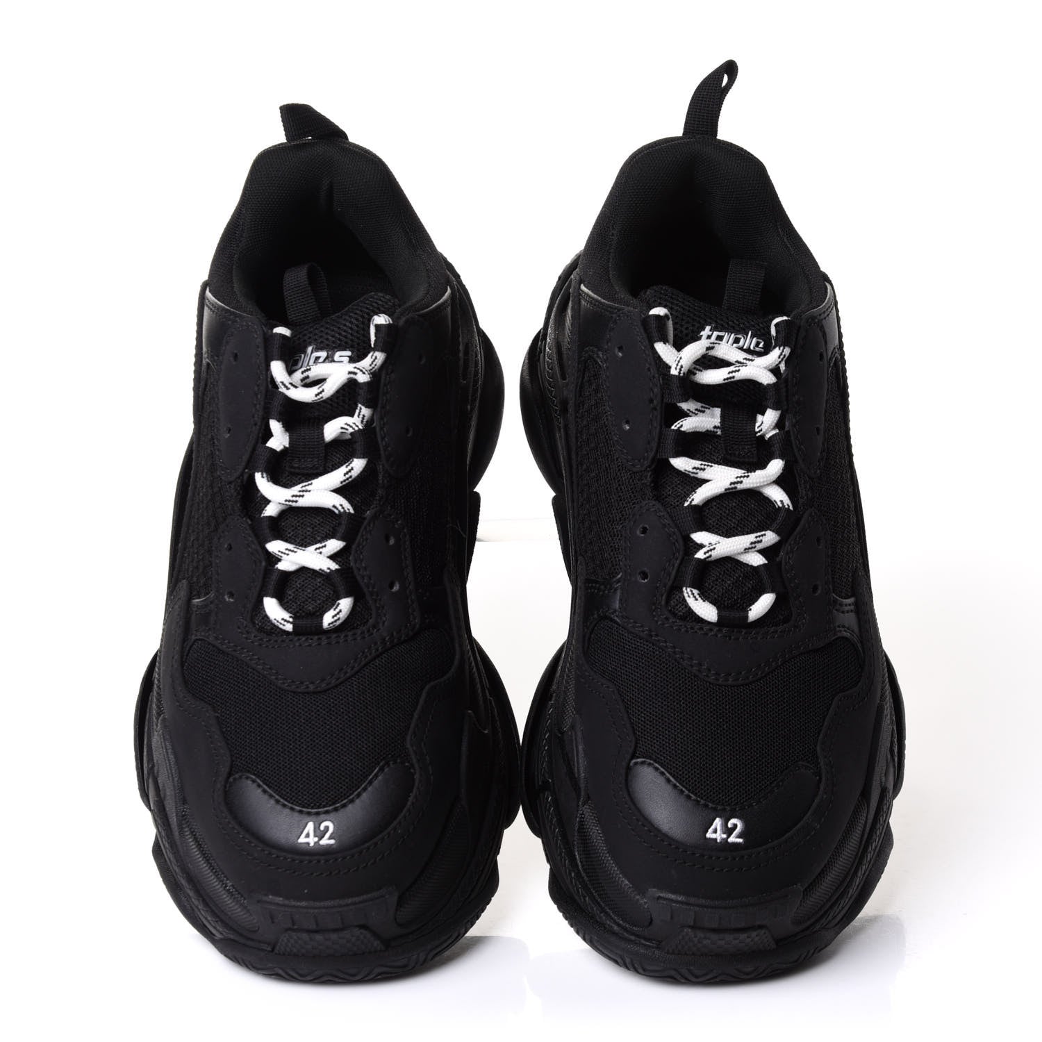 Balenciaga Fabric Mesh Mens Triple S Sneakers 42 Black 5 of 8