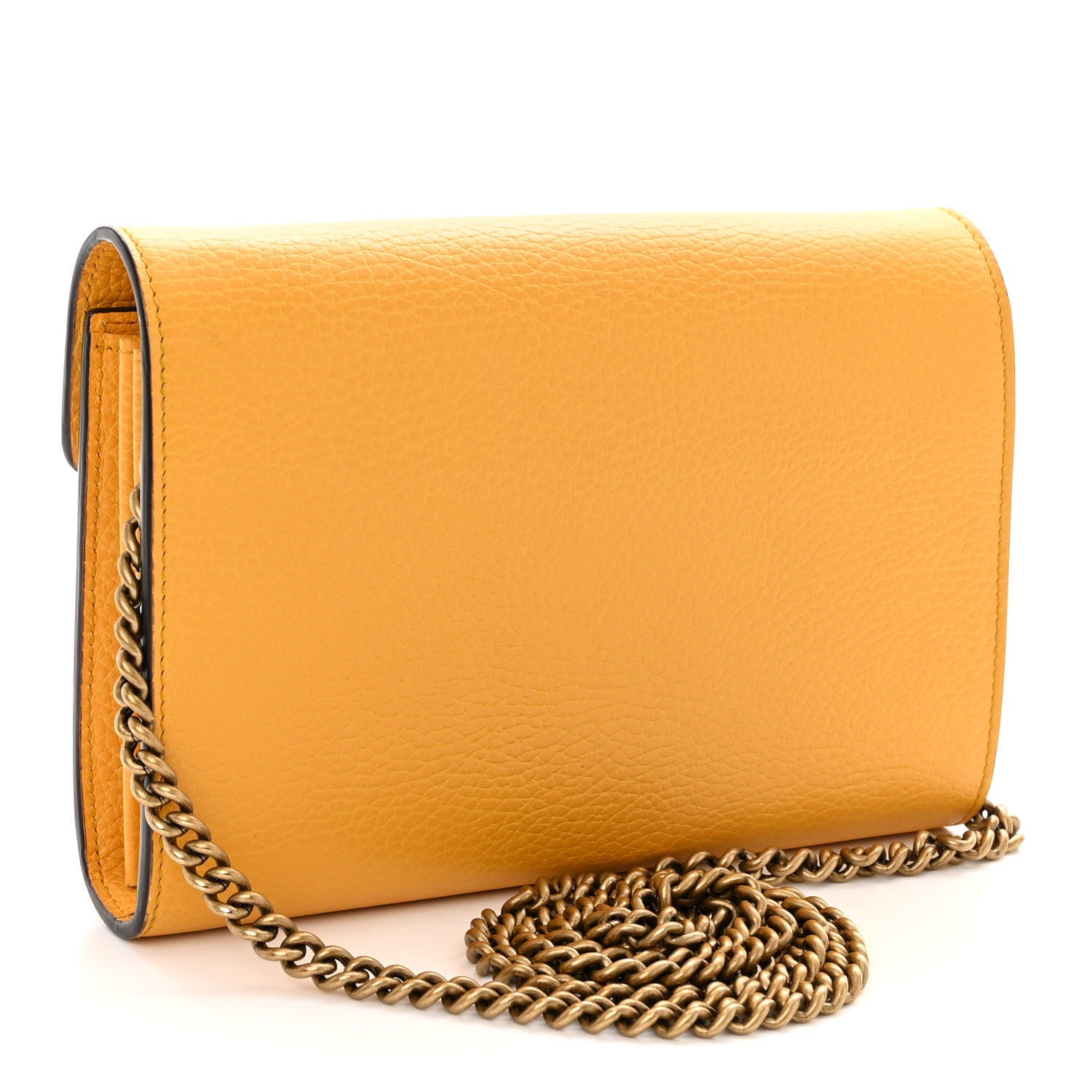 Gucci Calfskin Garden Dionysus Chain Wallet Yellow 3 of 9