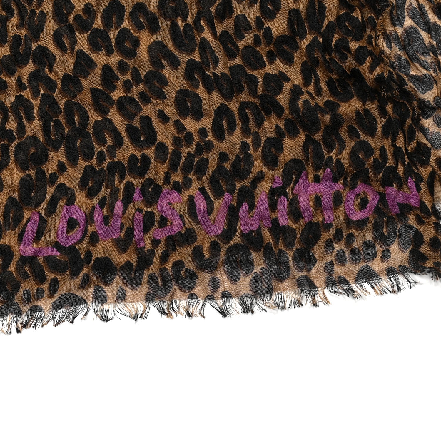 Louis Vuitton Cashmere Silk Leopard Etole Stole Marron 2 of 4