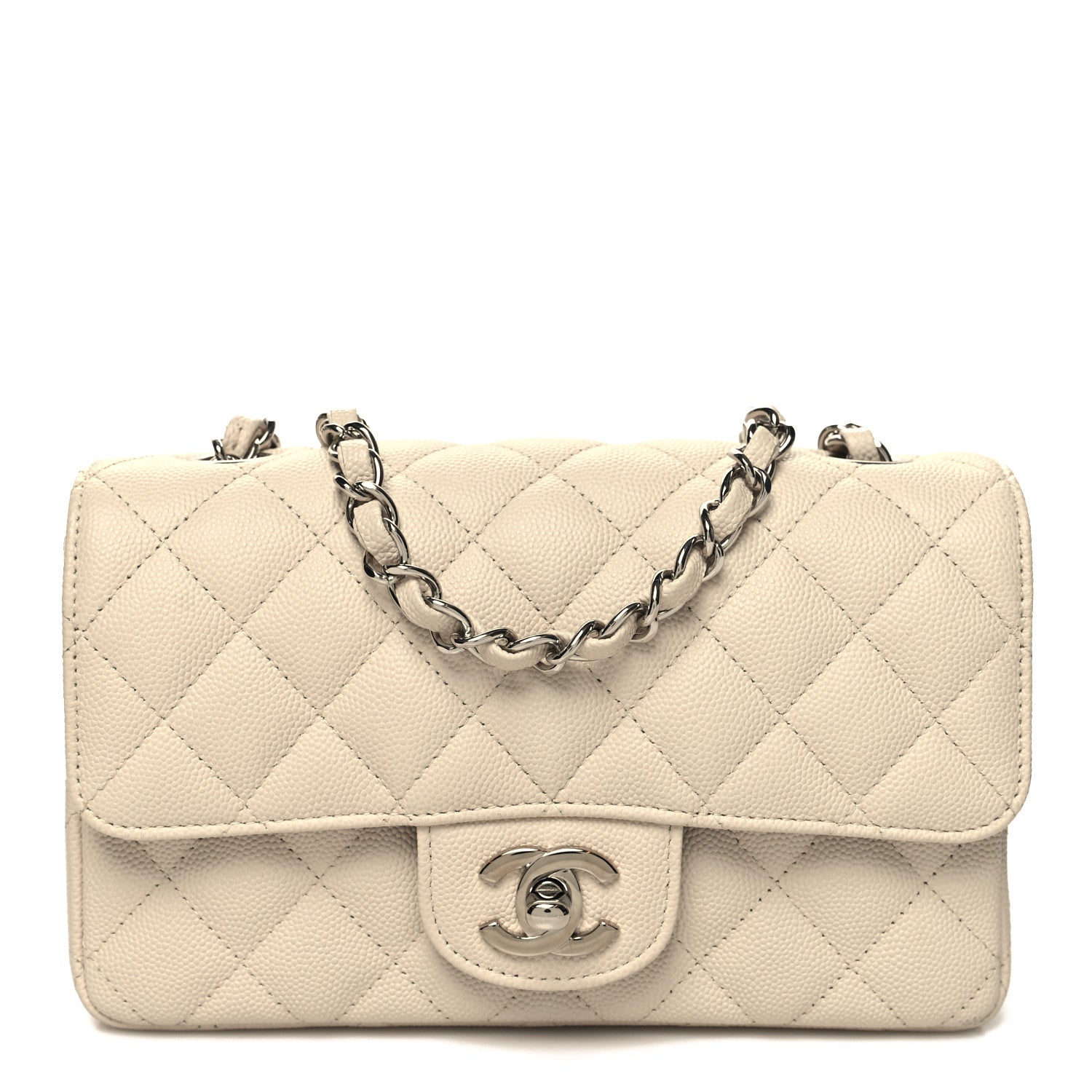 Chanel Caviar Quilted Mini Rectangular Flap Light Beige 1 of 12