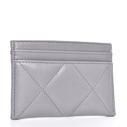 Chanel Shiny Goatskin Quilted 19 Card Holder Grey 3 of 10