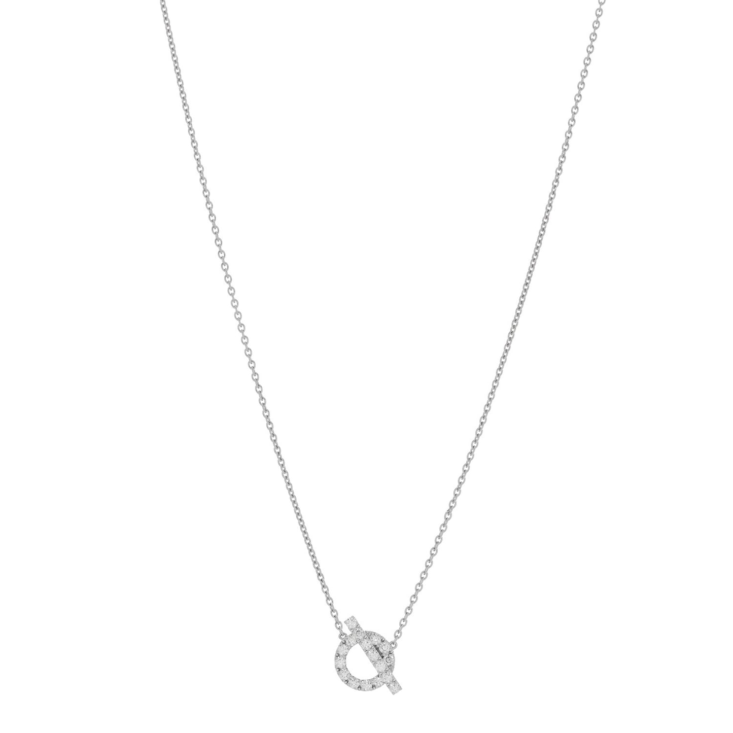 18K White Gold Diamond Finesse Pendant Necklace