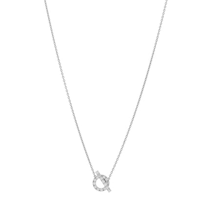 Hermes 18K White Gold Diamond Finesse Pendant Necklace 1 of 6