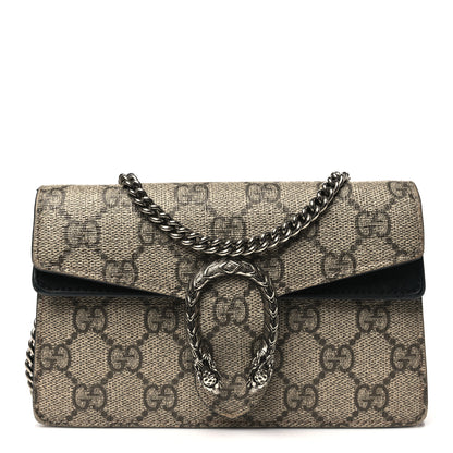 Gucci GG Supreme Monogram Super Mini Dionysus Shoulder Bag Black 1 of 12