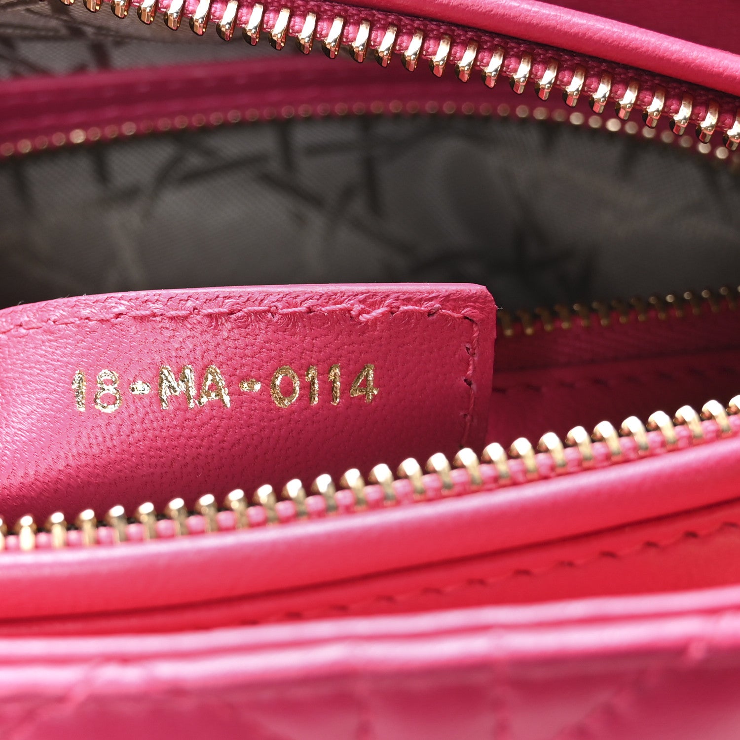 Christian Dior Lambskin Cannage Medium Lady Dior Fuchsia 7 of 11