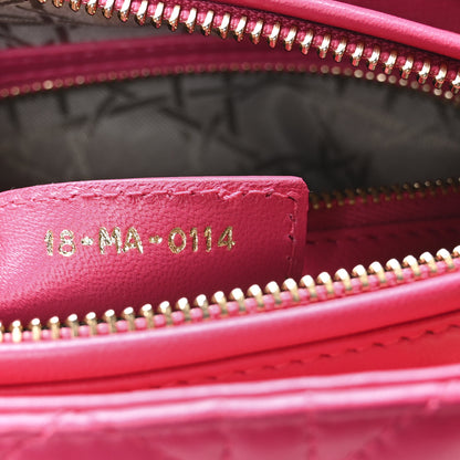 Christian Dior Lambskin Cannage Medium Lady Dior Fuchsia 7 of 11