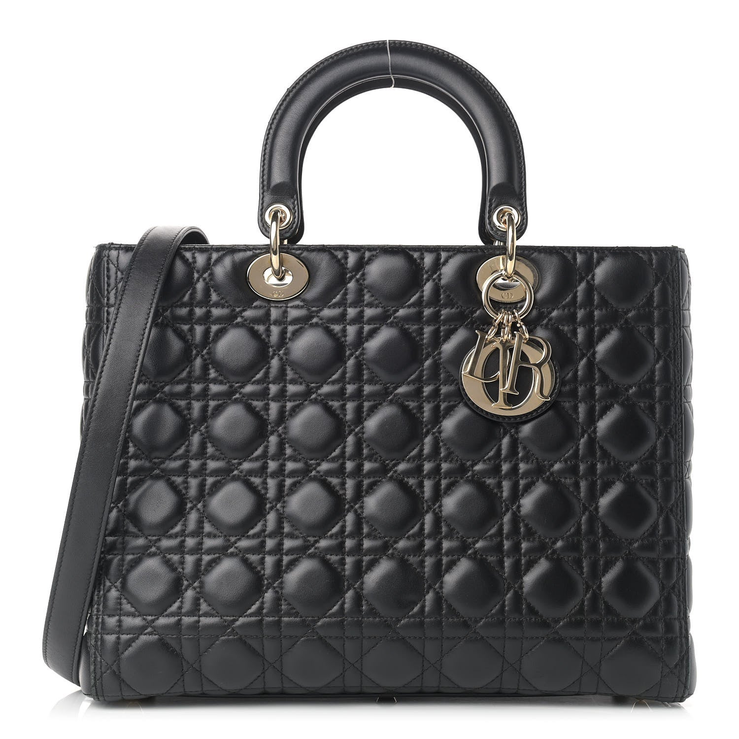 Christian Dior Lambskin Cannage Large Lady Dior Black 1 of 20