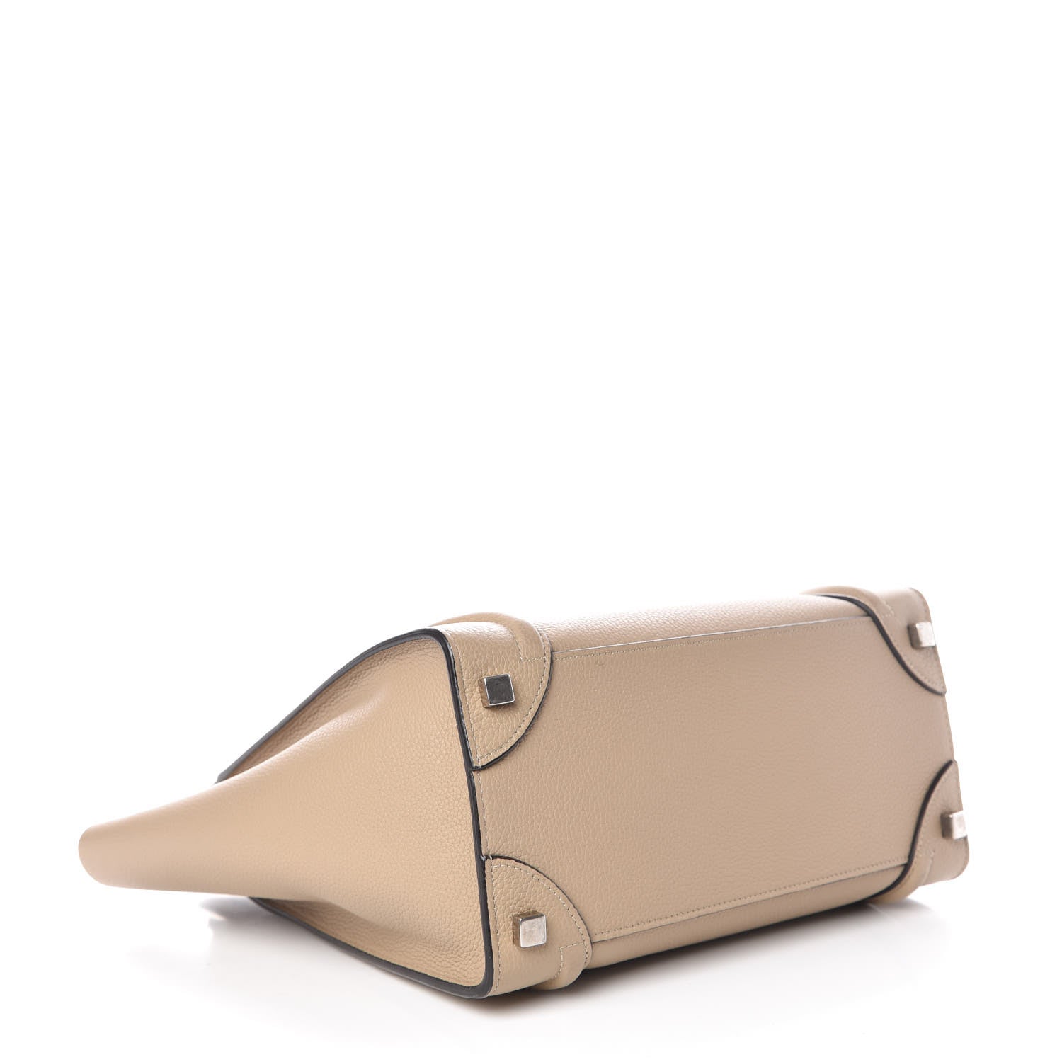 Celine Drummed Calfskin Micro Luggage Dune 4 of 13