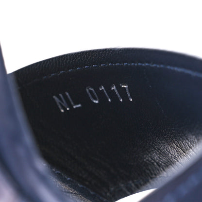 Louis Vuitton Calfskin Monogram Denim Waterfall Wedge Sandals 39 Blue 8 of 8