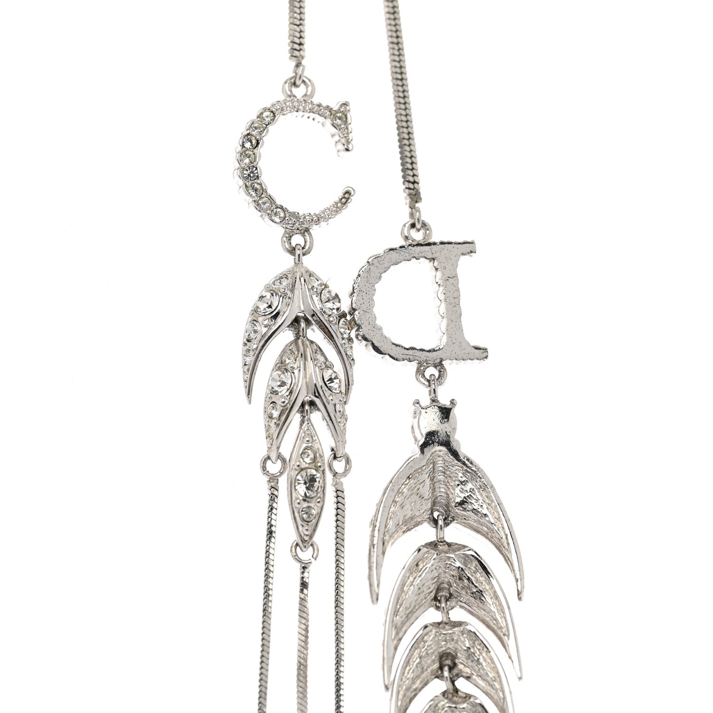 Metal CD Fringe Necklace Silver