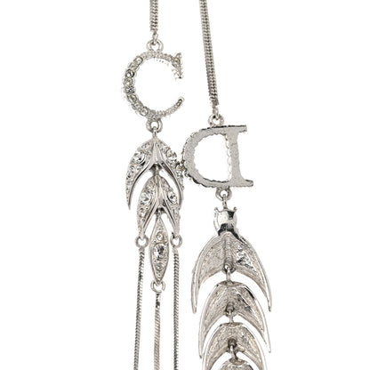 Christian Dior Metal CD Fringe Necklace Silver 6 of 7