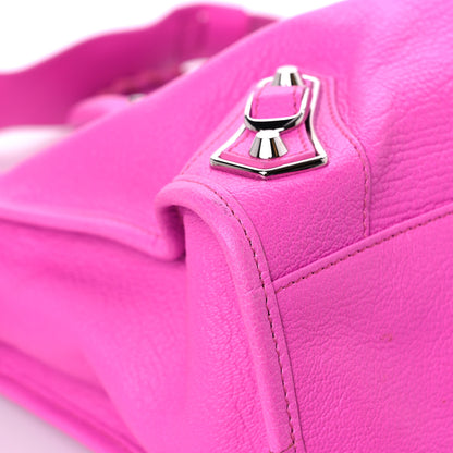 Balenciaga Chevre Silver Metallic Edge Hardware City Rose Fluo 8 of 13