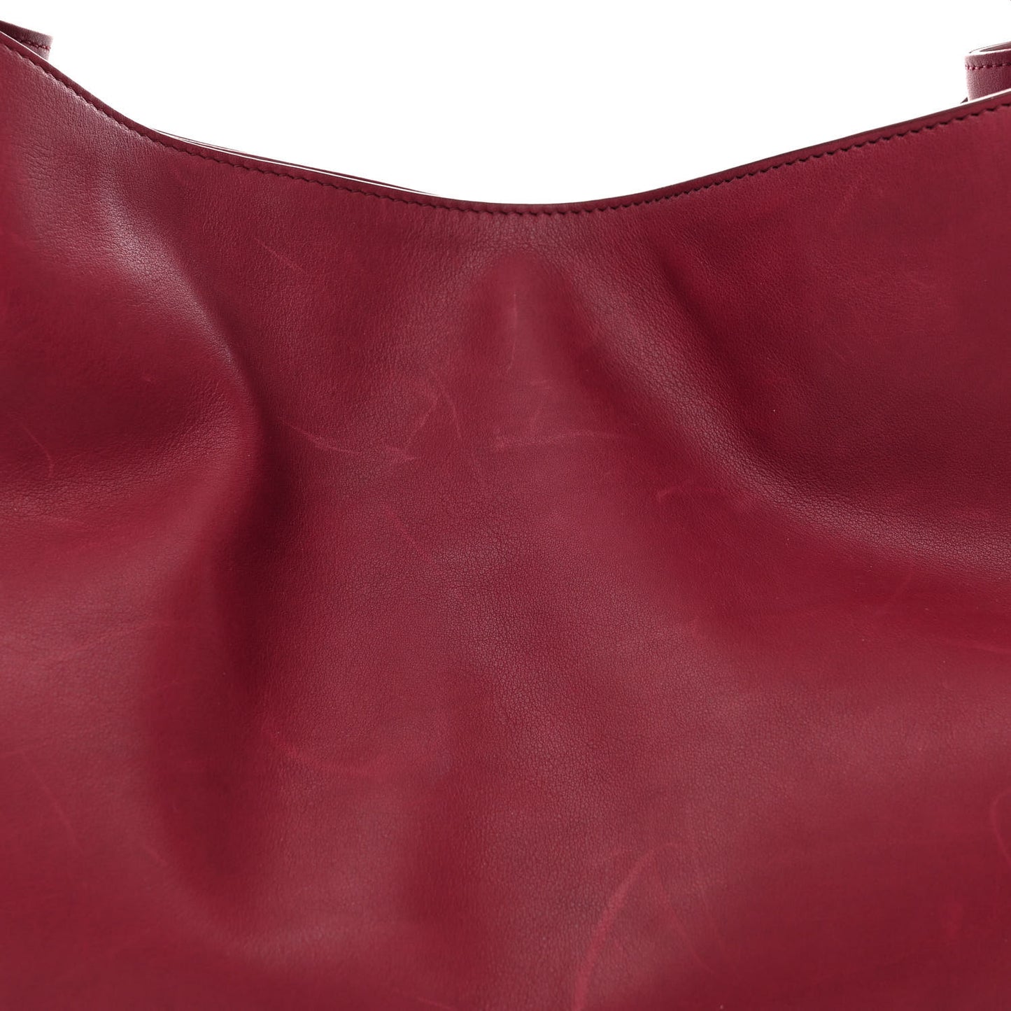 Polished Saddle Calfskin Alexia Bag Amaranto
