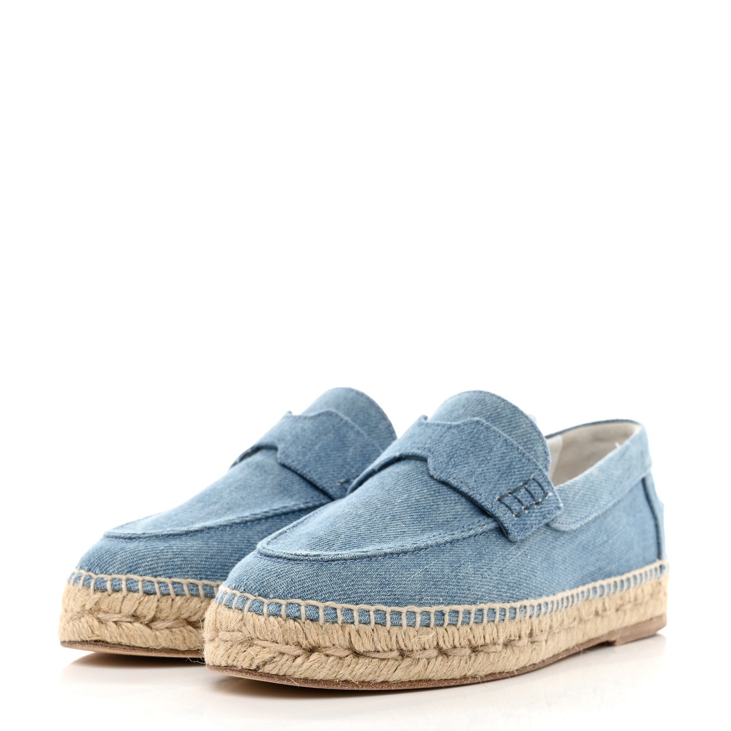 Hermes Denim Canvas Womens Trip Espadrilles 35 Bleu Clair 3 of 8