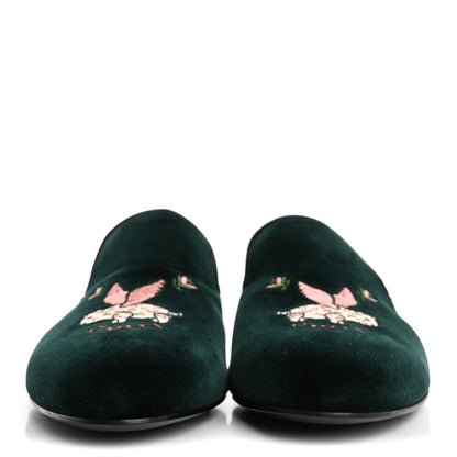 Gucci Velluto Marmara Mens Flying Pigs Mules 9 Verde Black 3 of 9