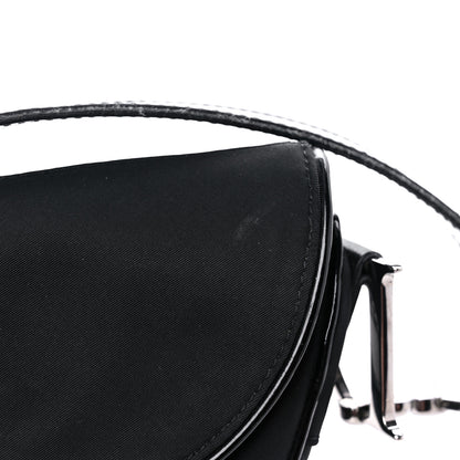 Christian Dior Canvas Patent Calfskin Saddle Bag Black 11 of 17