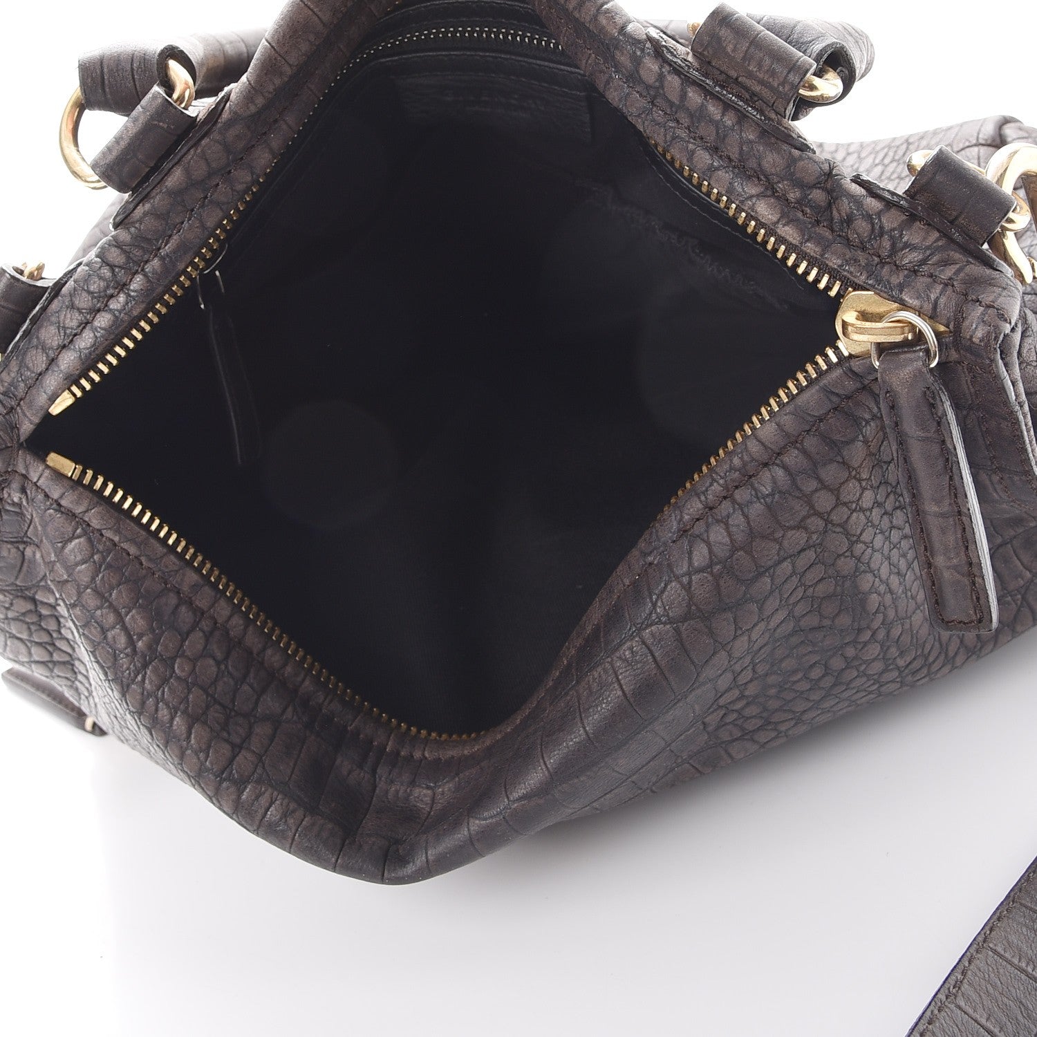 Givenchy Nubuck Crocodile Embossed Medium Pandora Dark Grey 7 of 10