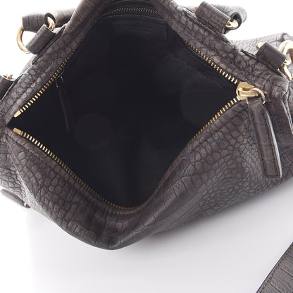 Givenchy Nubuck Crocodile Embossed Medium Pandora Dark Grey 7 of 10