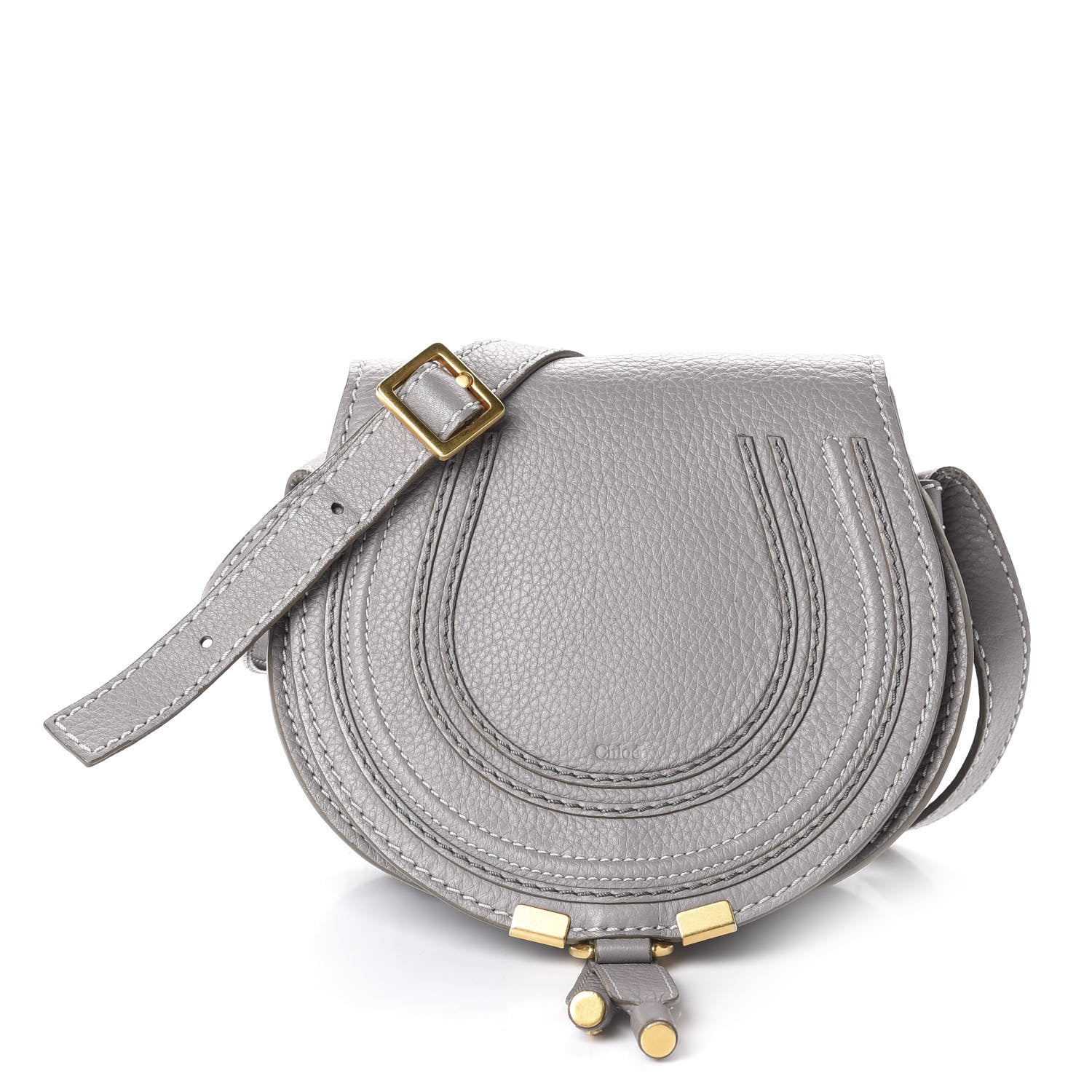 Chloe Calfskin Mini Marcie Round Crossbody Bag Cashmere Grey 1 of 11