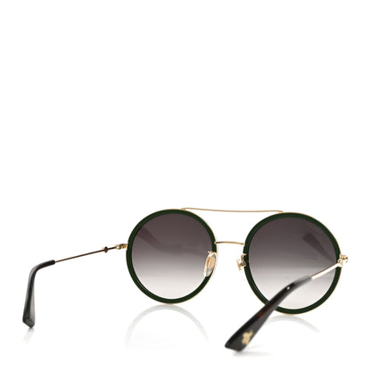 Gucci Metal Round Frame Sunglasses GG0061S Green Red 4 of 6