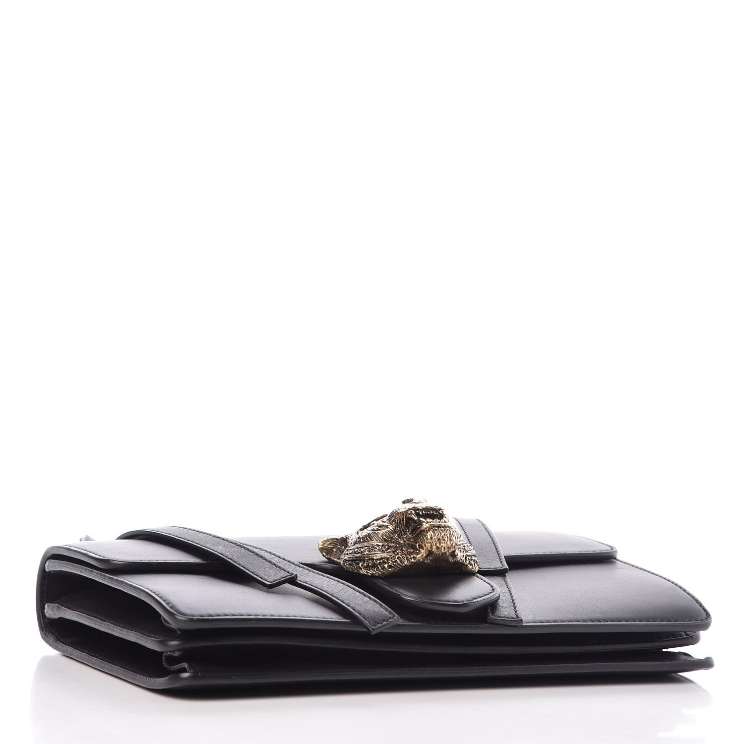Gucci Calfskin Animalier Shoulder Bag Black 4 of 12