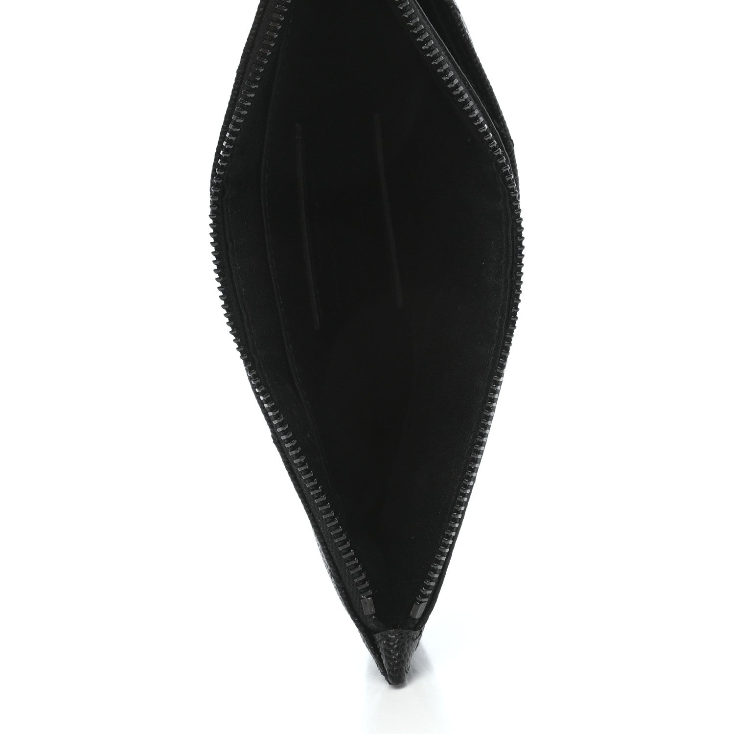 Saint Laurent Grain De Poudre Chevron Monogram Bill Pouch Black 5 of 7