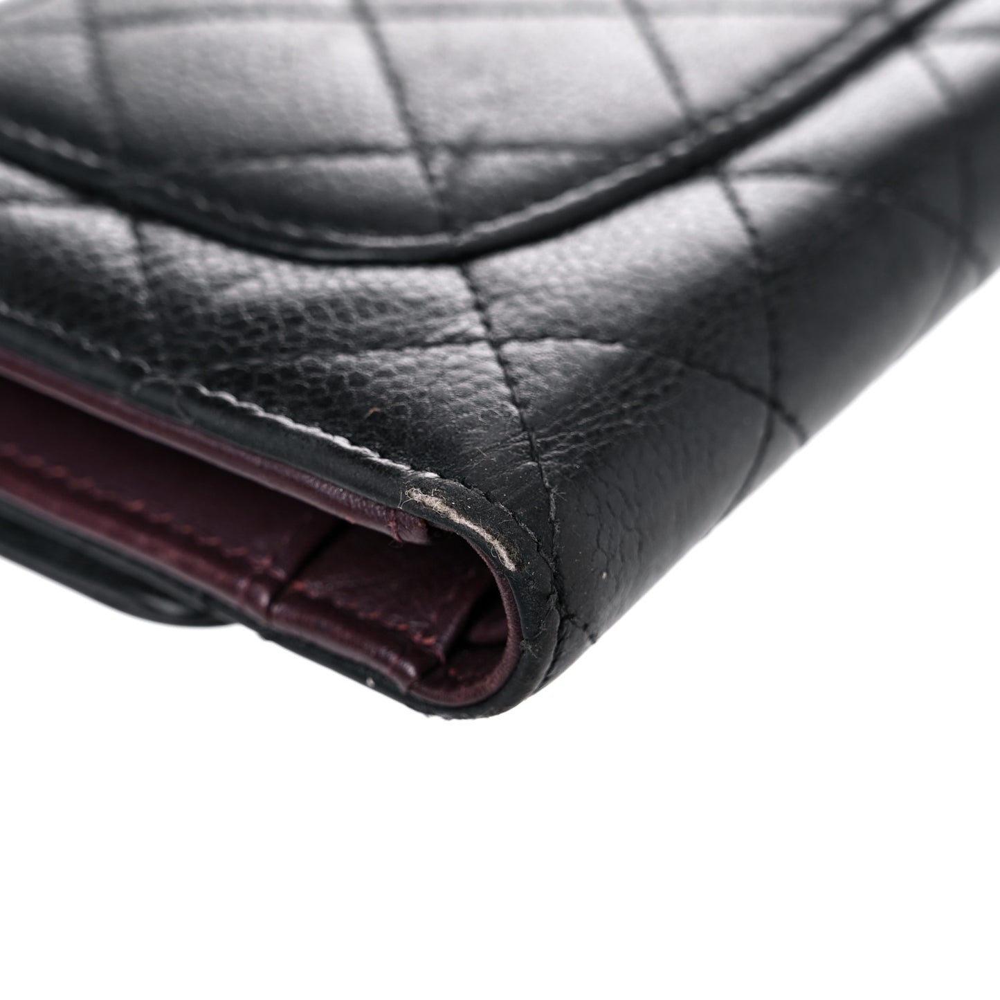 Caviar Quilted Large Flap Wallet Black