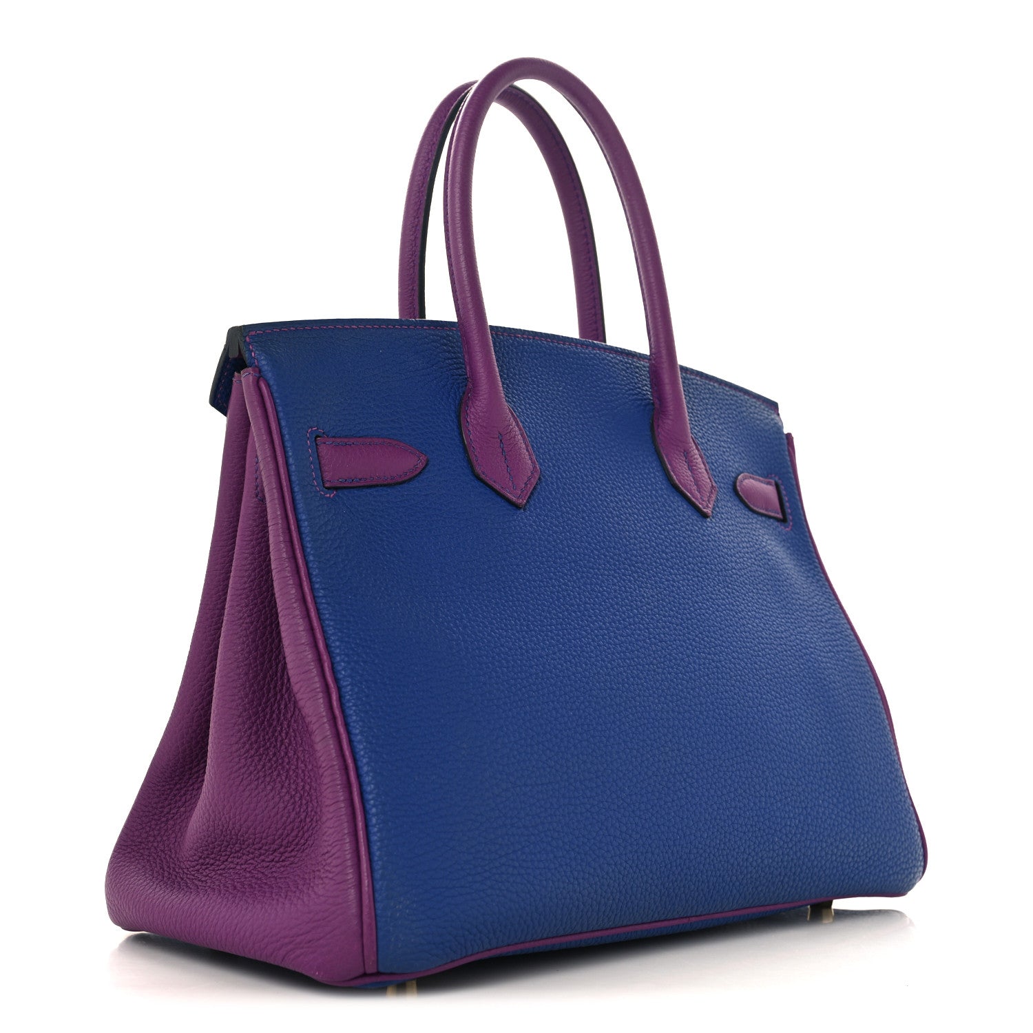 Hermes Togo Horseshoe Birkin 30 Blue Electrique Anemone 3 of 12