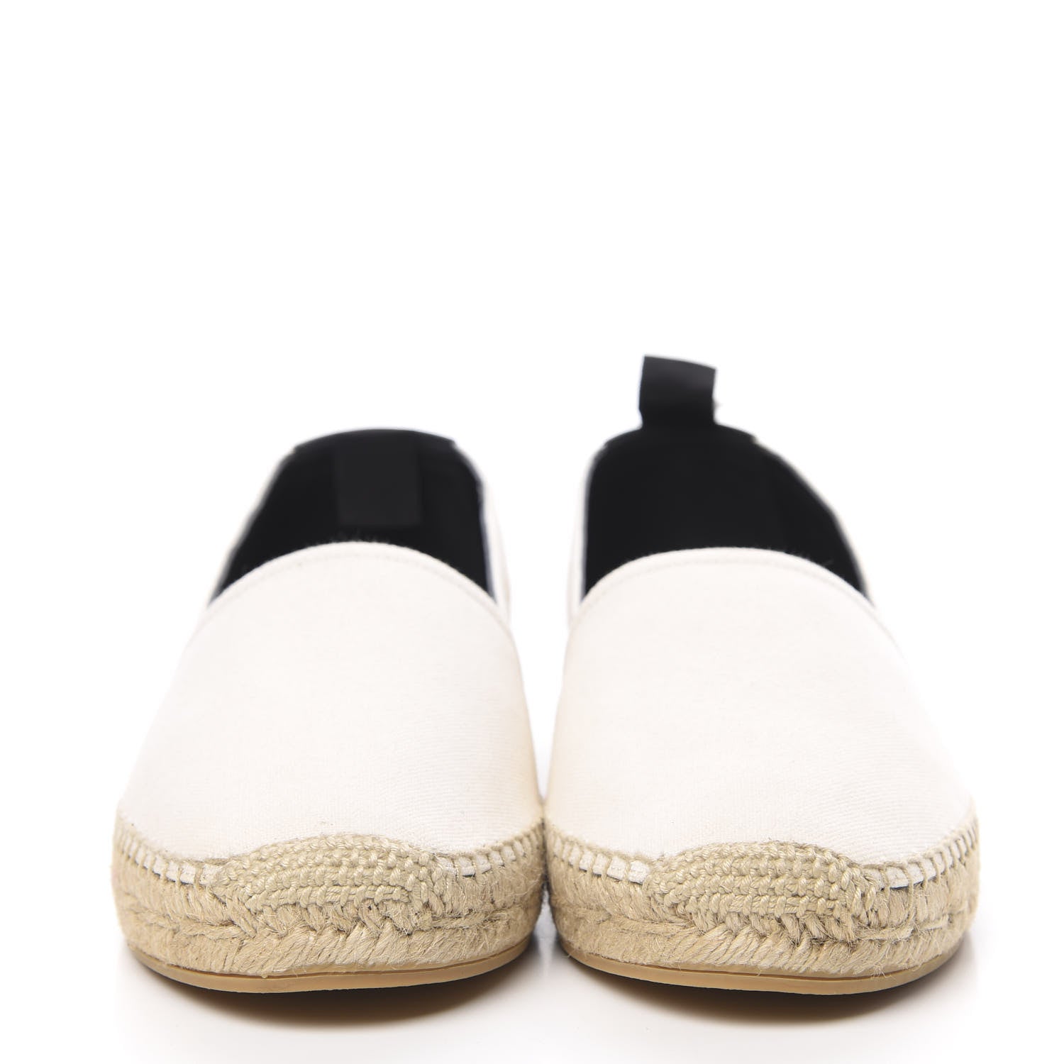 Saint Laurent Canvas Nappa Elba Light Logo Embroidered Espadrilles 39 Panna 2 of 8