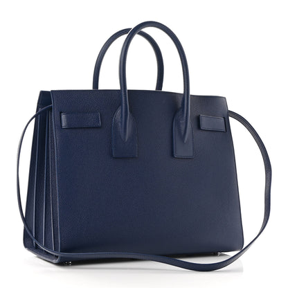 Saint Laurent Grained Calfskin Small Sac De Jour Navy 3 of 9